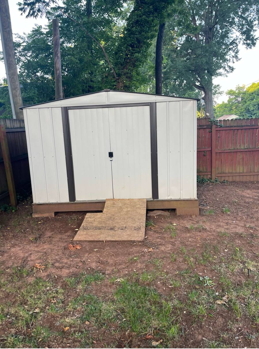 Shed assembly and installation handyman service Charlotte NC Mount N Muscle