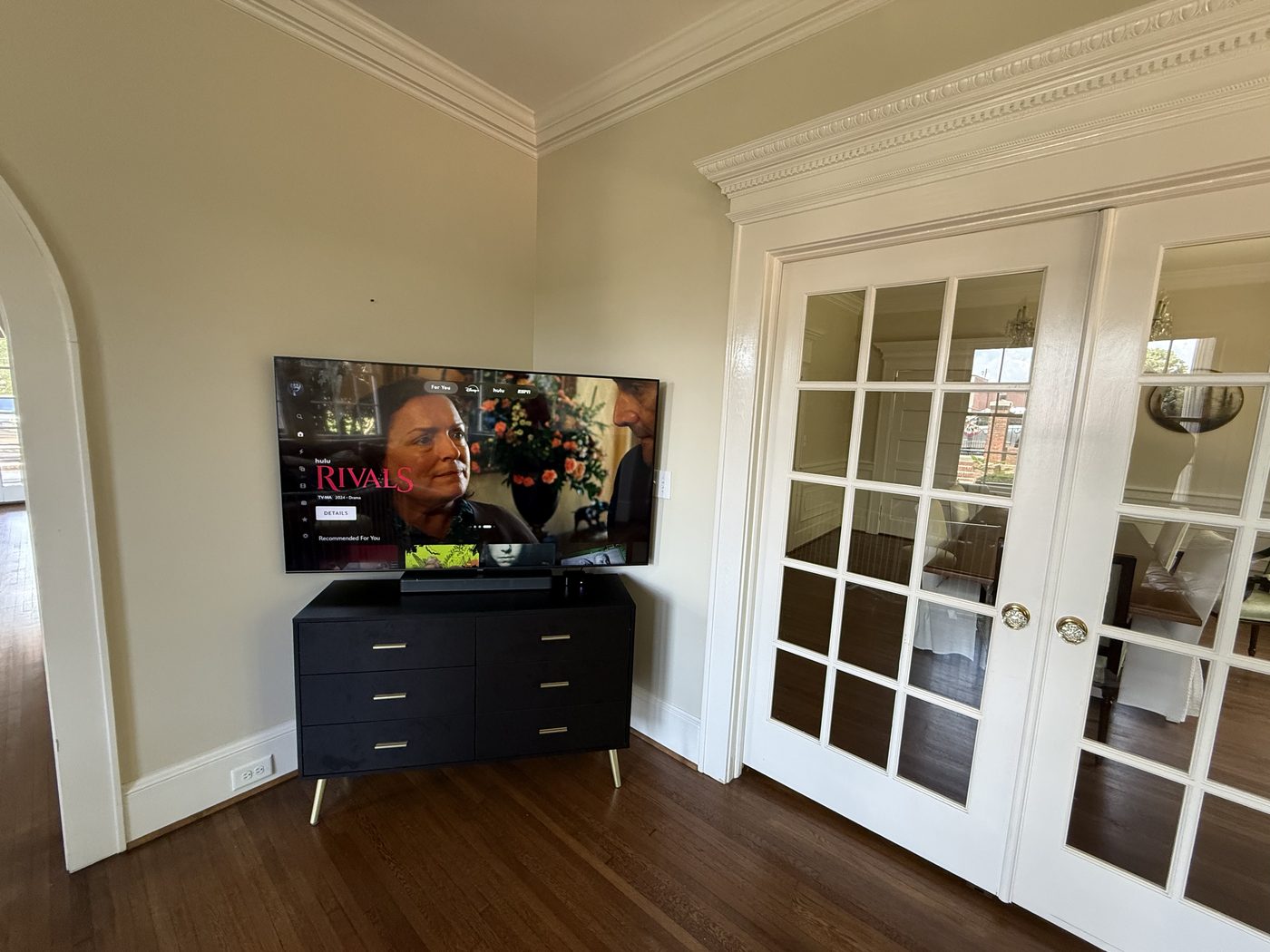 TV wall mount installation home gym Charlotte NC professional cable management